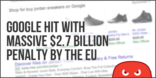 google hit with massive fine by the EU