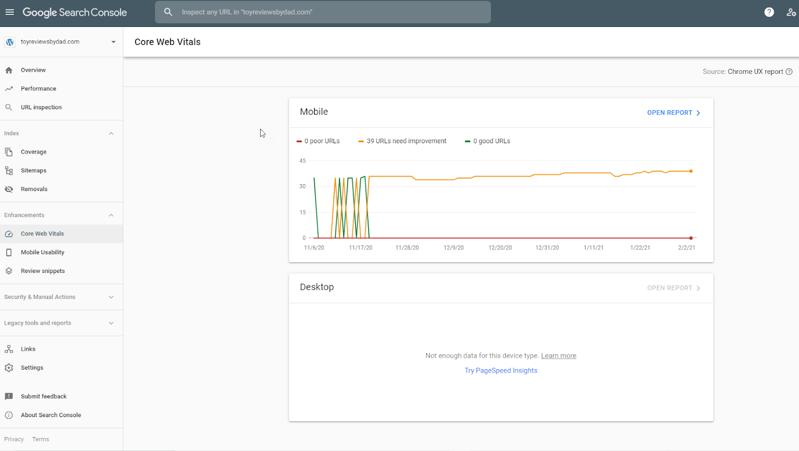 Potential issues you may have with your Core Web Vitals.