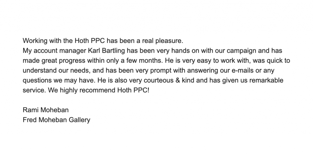 ppc testimonial