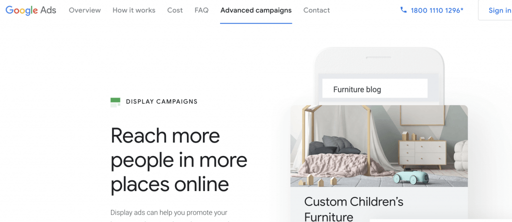 Image of Google Ads webpage Advanced Ads