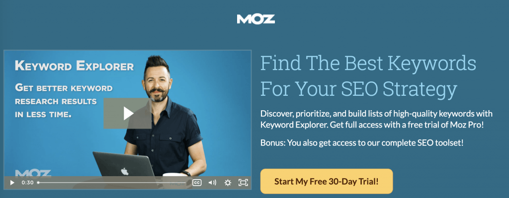 Image of Moz Keyword explorer page