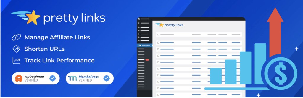 screenshot of Prettylinks website