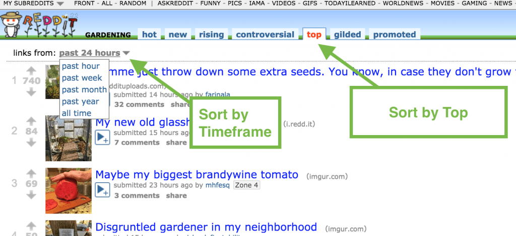 Subreddit sorting